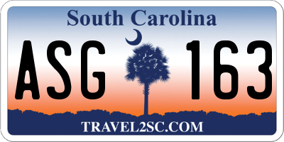 SC license plate ASG163
