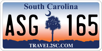 SC license plate ASG165