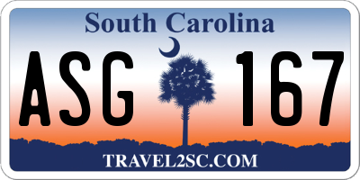 SC license plate ASG167