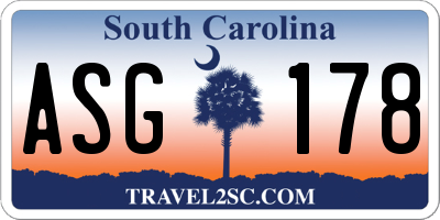 SC license plate ASG178