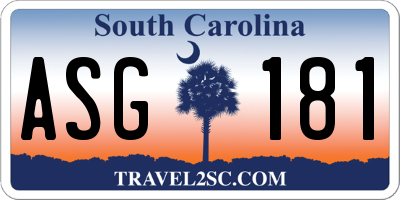 SC license plate ASG181