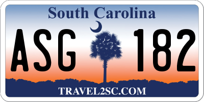 SC license plate ASG182