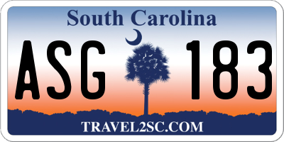 SC license plate ASG183