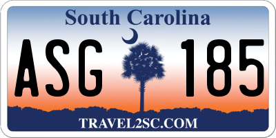 SC license plate ASG185