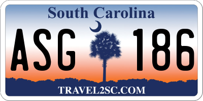 SC license plate ASG186
