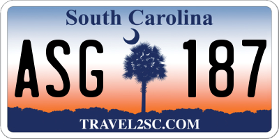 SC license plate ASG187