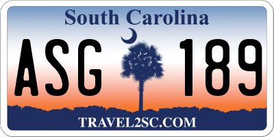 SC license plate ASG189