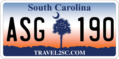 SC license plate ASG190