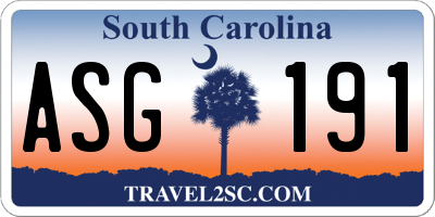 SC license plate ASG191