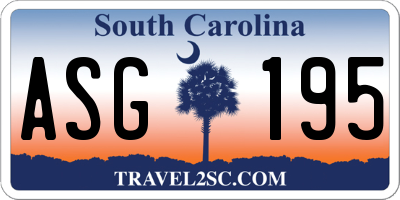 SC license plate ASG195