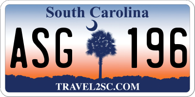 SC license plate ASG196