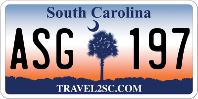 SC license plate ASG197