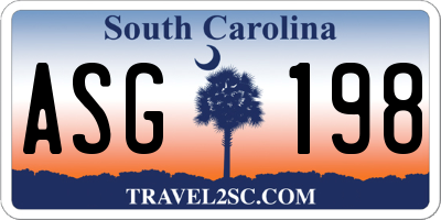 SC license plate ASG198