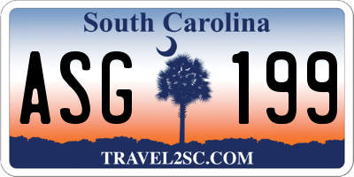 SC license plate ASG199
