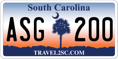 SC license plate ASG200