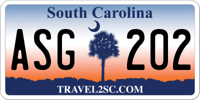 SC license plate ASG202