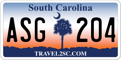 SC license plate ASG204
