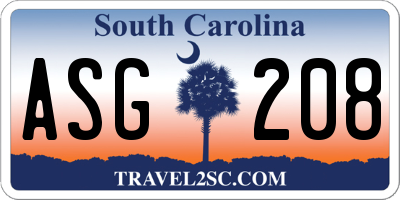 SC license plate ASG208