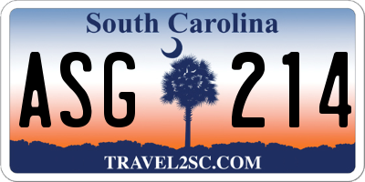 SC license plate ASG214