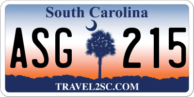 SC license plate ASG215