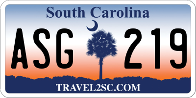 SC license plate ASG219