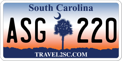 SC license plate ASG220