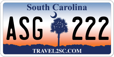 SC license plate ASG222