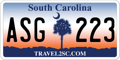 SC license plate ASG223