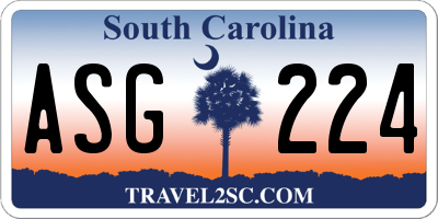 SC license plate ASG224