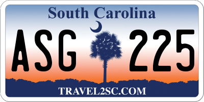 SC license plate ASG225