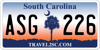 SC license plate ASG226
