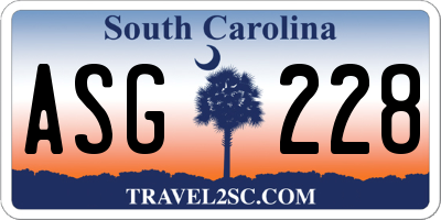 SC license plate ASG228