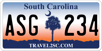 SC license plate ASG234