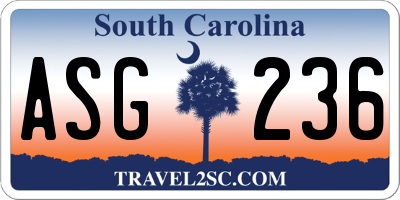SC license plate ASG236