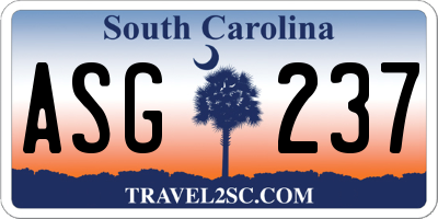 SC license plate ASG237
