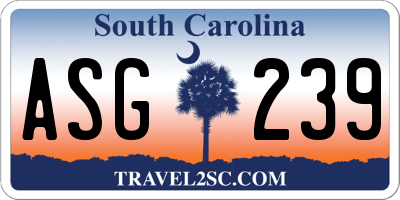 SC license plate ASG239