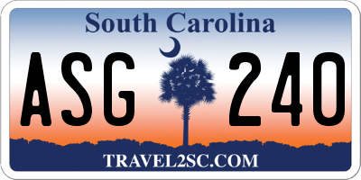 SC license plate ASG240