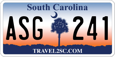 SC license plate ASG241