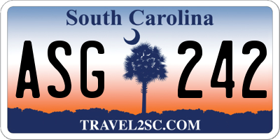 SC license plate ASG242