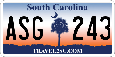 SC license plate ASG243