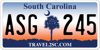 SC license plate ASG245