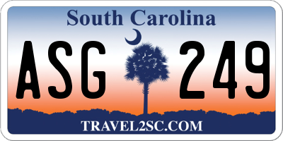 SC license plate ASG249