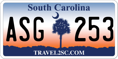 SC license plate ASG253