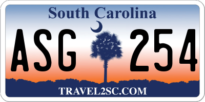 SC license plate ASG254