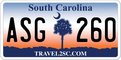 SC license plate ASG260