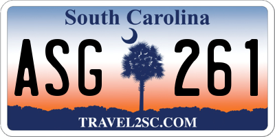 SC license plate ASG261