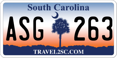 SC license plate ASG263