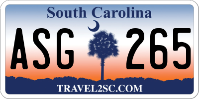 SC license plate ASG265