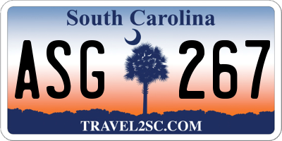 SC license plate ASG267