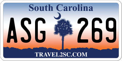 SC license plate ASG269